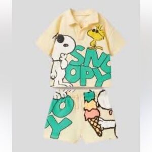 Peanuts Cream and Teal Shorts